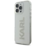 Husa pentru iPhone 16 Pro - Karl Lagerfeld IML Rhinestones - Transparent Logo