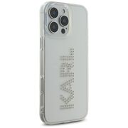 Husa pentru iPhone 16 Pro - Karl Lagerfeld IML Rhinestones - Transparent Logo