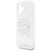 Husa pentru iPhone 16 - Karl Lagerfeld IML Rhinestones - Karl Head Transparent