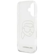 Husa pentru iPhone 16 - Karl Lagerfeld IML Rhinestones - Karl Head Transparent