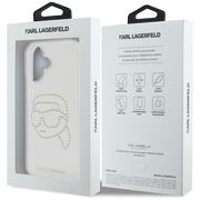 Husa pentru iPhone 16 - Karl Lagerfeld IML Rhinestones - Karl Head Transparent