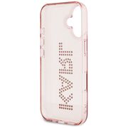 Husa pentru iPhone 16 - Karl Lagerfeld IML Rhinestones - Pink Logo
