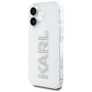Husa pentru iPhone 16 - Karl Lagerfeld IML Rhinestones - Transparent Logo