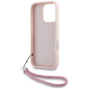 Husa pentru iPhone 16 Pro - Karl Lagerfeld Quilted Initial Logo & Chain Strap - Pink