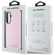 Husa pentru Samsung Galaxy A56 5G - Karl Lagerfeld Saffiano - Pink Metal Logo