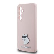 Husa pentru Samsung Galaxy S23 FE - Karl Lagerfeld Silicone - Pink Choupette Metal Pin