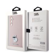 Husa pentru Samsung Galaxy S23 FE - Karl Lagerfeld Silicone - Pink Choupette Metal Pin