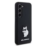 Husa pentru Samsung Galaxy S23 - Karl Lagerfeld Silicone - Choupette Metal Pin