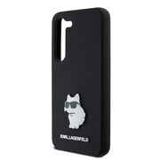 Husa pentru Samsung Galaxy S23 - Karl Lagerfeld Silicone - Choupette Metal Pin