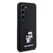 Husa pentru Samsung Galaxy S23 - Karl Lagerfeld Silicone - Karl&Choupette Metal Pin