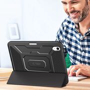 Husa FortiShield 360° cu folie de protectie integrata pentru iPad 11” (2025) – Protectie Completa, Suport Integrat, Slot Pencil, Smart Sleep - negru