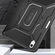Husa FortiShield 360° cu folie de protectie integrata pentru iPad 11” (2025) – Protectie Completa, Suport Integrat, Slot Pencil, Smart Sleep - negru