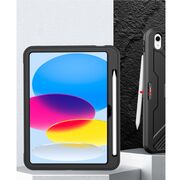 Husa FortiShield 360° cu folie de protectie integrata pentru iPad 11” (2025) – Protectie Completa, Suport Integrat, Slot Pencil, Smart Sleep - negru