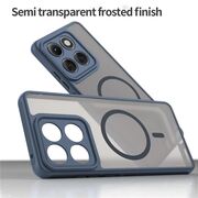 Husa pentru  Motorola Edge 60 Pro cu protectie pentru lentile si MagSafe EasyCharge, Ghost Series Anti-ingalbenire, frosted - Albastru
