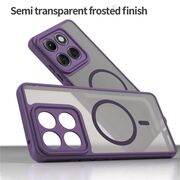 Husa pentru  Motorola Edge 60 Pro cu protectie pentru lentile si MagSafe EasyCharge, Ghost Series Anti-ingalbenire, frosted - Mov