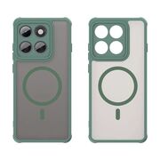 Husa pentru  Motorola Edge 60 Pro cu protectie pentru lentile si MagSafe EasyCharge, Ghost Series Anti-ingalbenire, frosted - Verde
