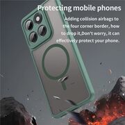 Husa pentru  Motorola Edge 60 Pro cu protectie pentru lentile si MagSafe EasyCharge, Ghost Series Anti-ingalbenire, frosted - Verde