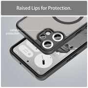 Husa pentru  Nothing CMF Phone 2 Pro cu protectie pentru lentile si MagSafe EasyCharge, Ghost Series Anti-ingalbenire, frosted - Negru