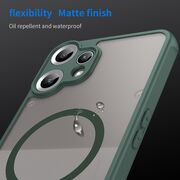 Husa pentru  Nothing CMF Phone 2 Pro cu protectie pentru lentile si MagSafe EasyCharge, Ghost Series Anti-ingalbenire, frosted - Verde