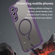 Husa pentru  Samsung Galaxy A16 cu protectie pentru lentile si MagSafe EasyCharge, Ghost Series Anti-ingalbenire, frosted - Mov