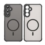 Husa pentru  Samsung Galaxy A16 cu protectie pentru lentile si MagSafe EasyCharge, Ghost Series Anti-ingalbenire, frosted - Negru