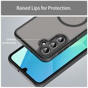 Husa pentru  Samsung Galaxy A16 cu protectie pentru lentile si MagSafe EasyCharge, Ghost Series Anti-ingalbenire, frosted - Negru