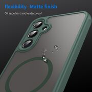 Husa pentru  Samsung Galaxy A16 cu protectie pentru lentile si MagSafe EasyCharge, Ghost Series Anti-ingalbenire, frosted - Verde