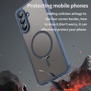 Husa pentru  Samsung Galaxy A26 cu protectie pentru lentile si MagSafe EasyCharge, Ghost Series Anti-ingalbenire, frosted - Albastru
