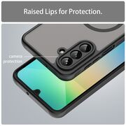 Husa pentru  Samsung Galaxy A26 cu protectie pentru lentile si MagSafe EasyCharge, Ghost Series Anti-ingalbenire, frosted - Negru