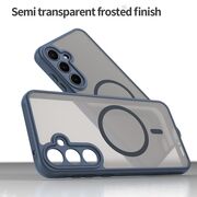 Husa pentru  Samsung Galaxy A35 cu protectie pentru lentile si MagSafe EasyCharge, Ghost Series Anti-ingalbenire, frosted - Albastru