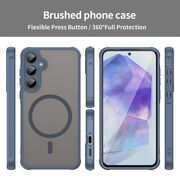 Husa pentru  Samsung Galaxy A35 cu protectie pentru lentile si MagSafe EasyCharge, Ghost Series Anti-ingalbenire, frosted - Albastru
