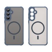 Husa pentru  Samsung Galaxy A35 cu protectie pentru lentile si MagSafe EasyCharge, Ghost Series Anti-ingalbenire, frosted - Albastru