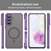 Husa pentru  Samsung Galaxy A36 cu protectie pentru lentile si MagSafe EasyCharge, Ghost Series Anti-ingalbenire, frosted - Mov
