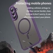 Husa pentru  Samsung Galaxy A36 cu protectie pentru lentile si MagSafe EasyCharge, Ghost Series Anti-ingalbenire, frosted - Mov