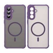 Husa pentru  Samsung Galaxy A36 cu protectie pentru lentile si MagSafe EasyCharge, Ghost Series Anti-ingalbenire, frosted - Mov