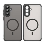 Husa pentru  Samsung Galaxy A36 cu protectie pentru lentile si MagSafe EasyCharge, Ghost Series Anti-ingalbenire, frosted - Negru