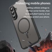 Husa pentru  Samsung Galaxy A36 cu protectie pentru lentile si MagSafe EasyCharge, Ghost Series Anti-ingalbenire, frosted - Negru