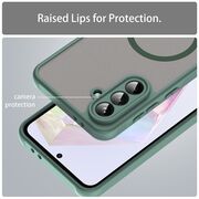 Husa pentru  Samsung Galaxy A36 cu protectie pentru lentile si MagSafe EasyCharge, Ghost Series Anti-ingalbenire, frosted - Verde