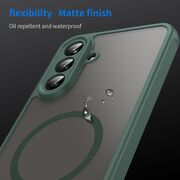 Husa pentru  Samsung Galaxy A36 cu protectie pentru lentile si MagSafe EasyCharge, Ghost Series Anti-ingalbenire, frosted - Verde