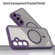 Husa pentru  Samsung Galaxy A55 cu protectie pentru lentile si MagSafe EasyCharge, Ghost Series Anti-ingalbenire, frosted - Mov