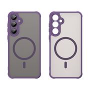 Husa pentru  Samsung Galaxy A55 cu protectie pentru lentile si MagSafe EasyCharge, Ghost Series Anti-ingalbenire, frosted - Mov