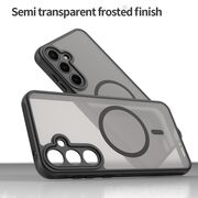 Husa pentru  Samsung Galaxy A55 cu protectie pentru lentile si MagSafe EasyCharge, Ghost Series Anti-ingalbenire, frosted - Negru