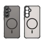 Husa pentru  Samsung Galaxy A55 cu protectie pentru lentile si MagSafe EasyCharge, Ghost Series Anti-ingalbenire, frosted - Negru
