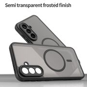 Husa pentru  Samsung Galaxy A56 cu protectie pentru lentile si MagSafe EasyCharge, Ghost Series Anti-ingalbenire, frosted - Negru