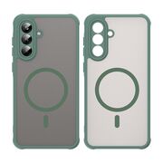 Husa pentru  Samsung Galaxy A56 cu protectie pentru lentile si MagSafe EasyCharge, Ghost Series Anti-ingalbenire, frosted - Verde