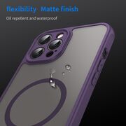 Husa pentru  iPhone 12 Pro Max cu protectie pentru lentile si MagSafe EasyCharge, Ghost Series Anti-ingalbenire, frosted - Mov