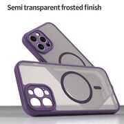 Husa pentru  iPhone 12 Pro Max cu protectie pentru lentile si MagSafe EasyCharge, Ghost Series Anti-ingalbenire, frosted - Mov