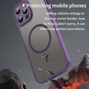 Husa pentru  iPhone 13 Pro Max cu protectie pentru lentile si MagSafe EasyCharge, Ghost Series Anti-ingalbenire, frosted - Mov
