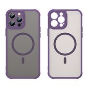 Husa pentru  iPhone 13 Pro Max cu protectie pentru lentile si MagSafe EasyCharge, Ghost Series Anti-ingalbenire, frosted - Mov