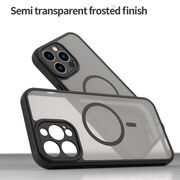 Husa pentru  iPhone 13 Pro Max cu protectie pentru lentile si MagSafe EasyCharge, Ghost Series Anti-ingalbenire, frosted - Negru